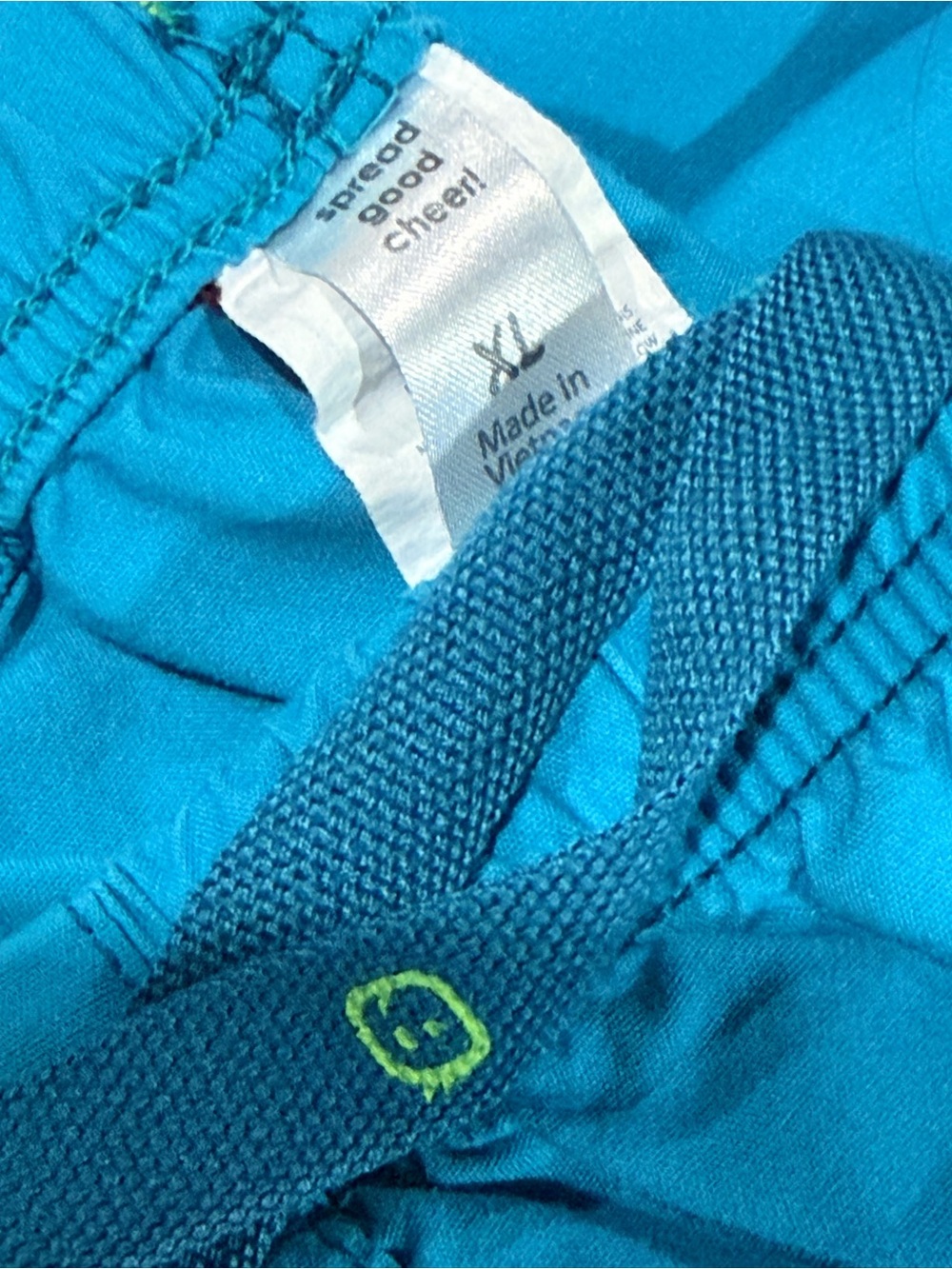 WonderWink Bright Turquoise Medical Scrub Pants lime green accents - Picture 2 of 2